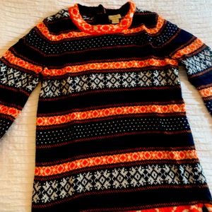 J.Crew navy and orange fair isle sweater.